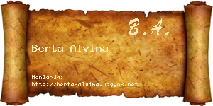 Berta Alvina névjegykártya